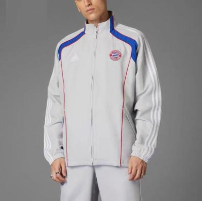 retro Windbreaker Bayern training silver Waterproof thickened version S-XXL