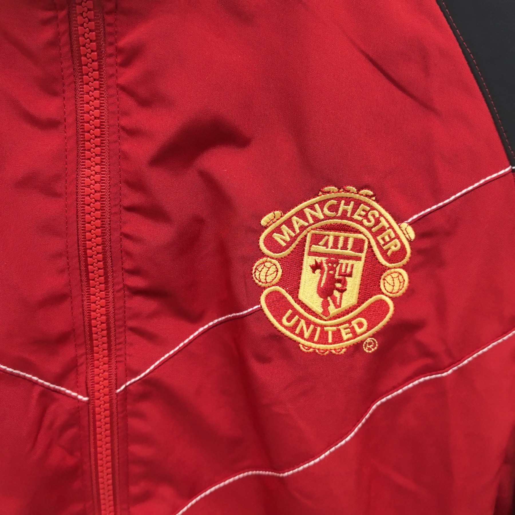 retro Manchester United M-U red thickened windbreak S-XXL
