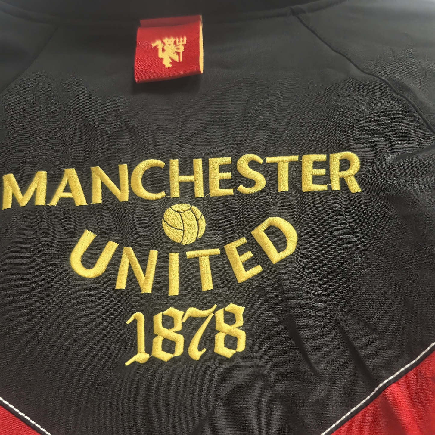 06/07 retro Manchester United M-U black waterproof thickened windbreak S-XXL