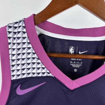  NBA Minnesota Timberwolves Black-Purple version S-XXL