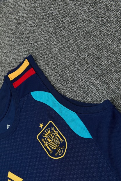 2026 Spain royal blue vest training suit S-XXL