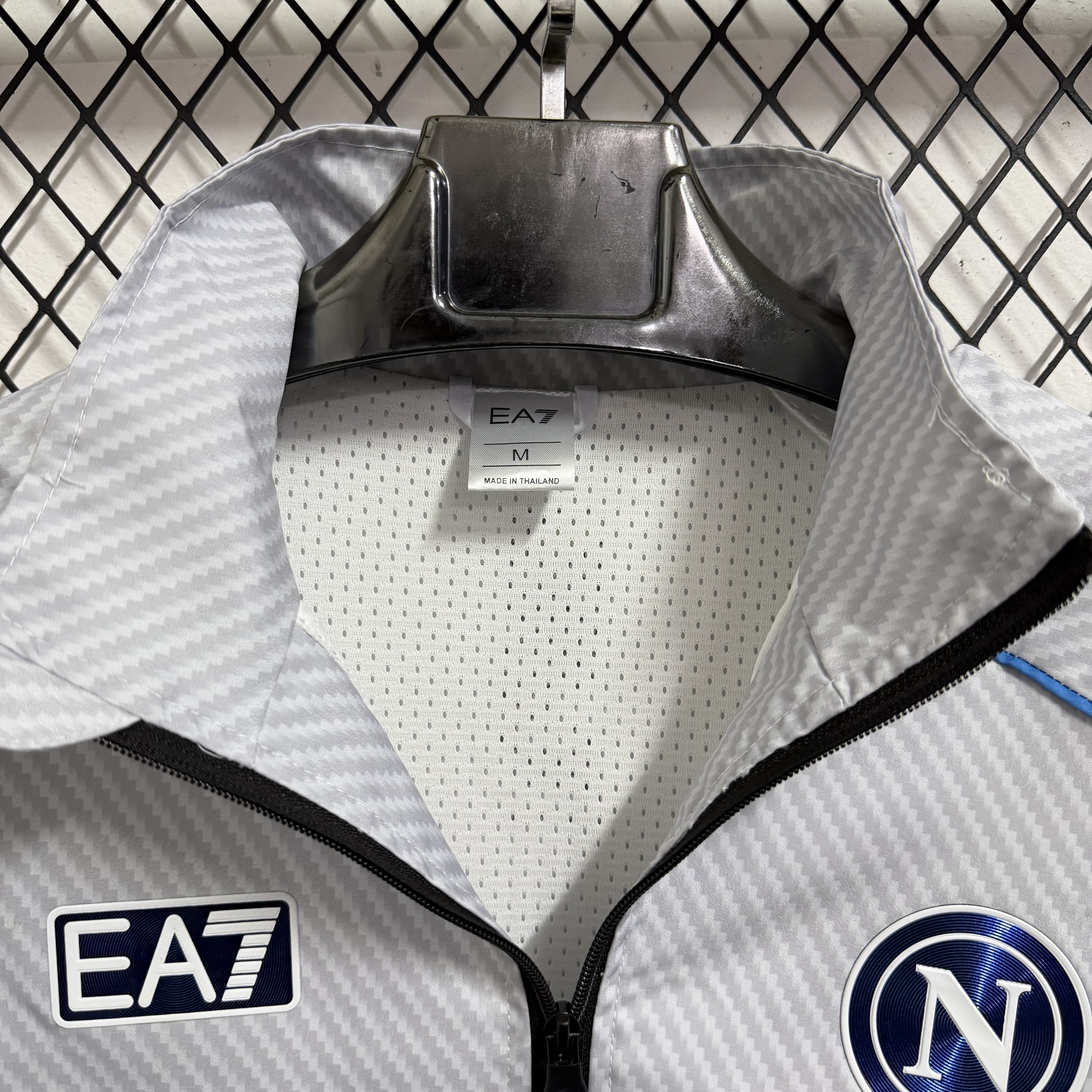 25/26 Windbreaker Napoli training white-grey Waterproof thickened version S-XXL