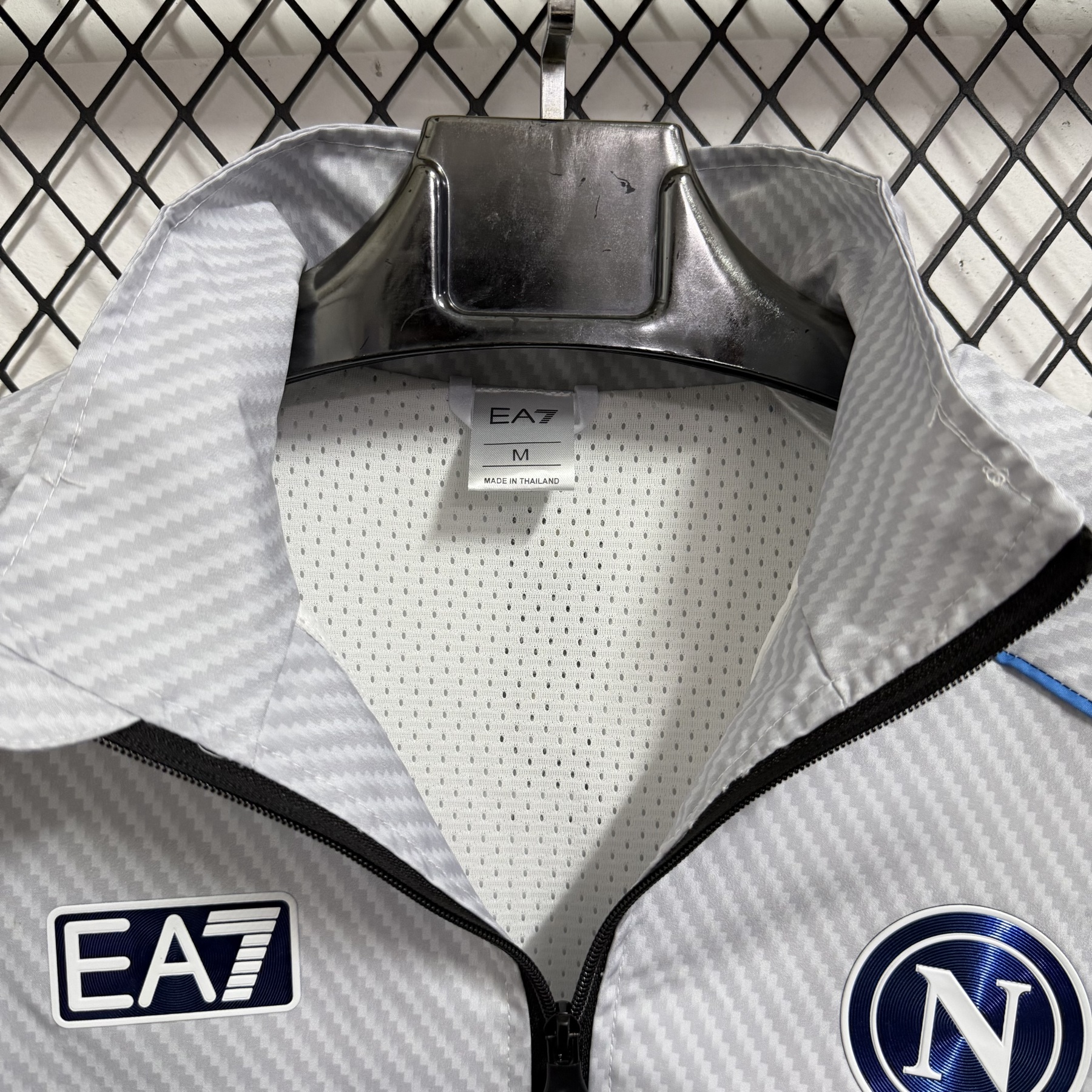 25/26 Windbreaker Napoli training white-grey Waterproof thickened version S-XXL