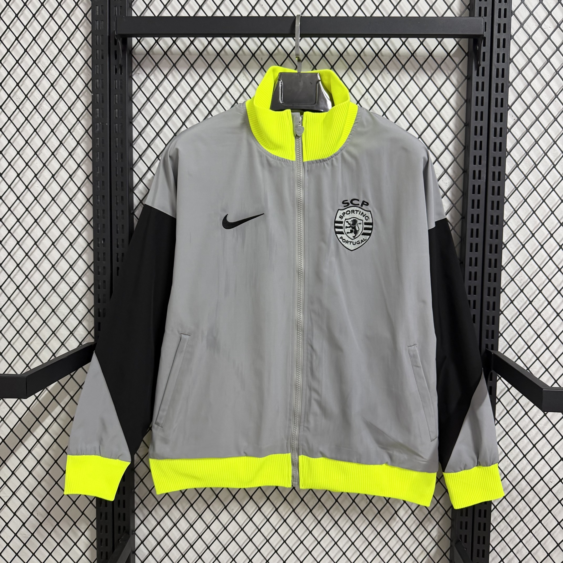 25/26 Windbreaker Sporting CP training grey Waterproof thickened version S-XXL