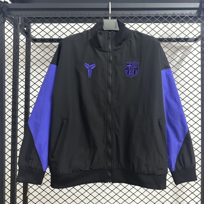25/26 Windbreaker Barcelona training Black-Purple Waterproof thickened version S-XXL