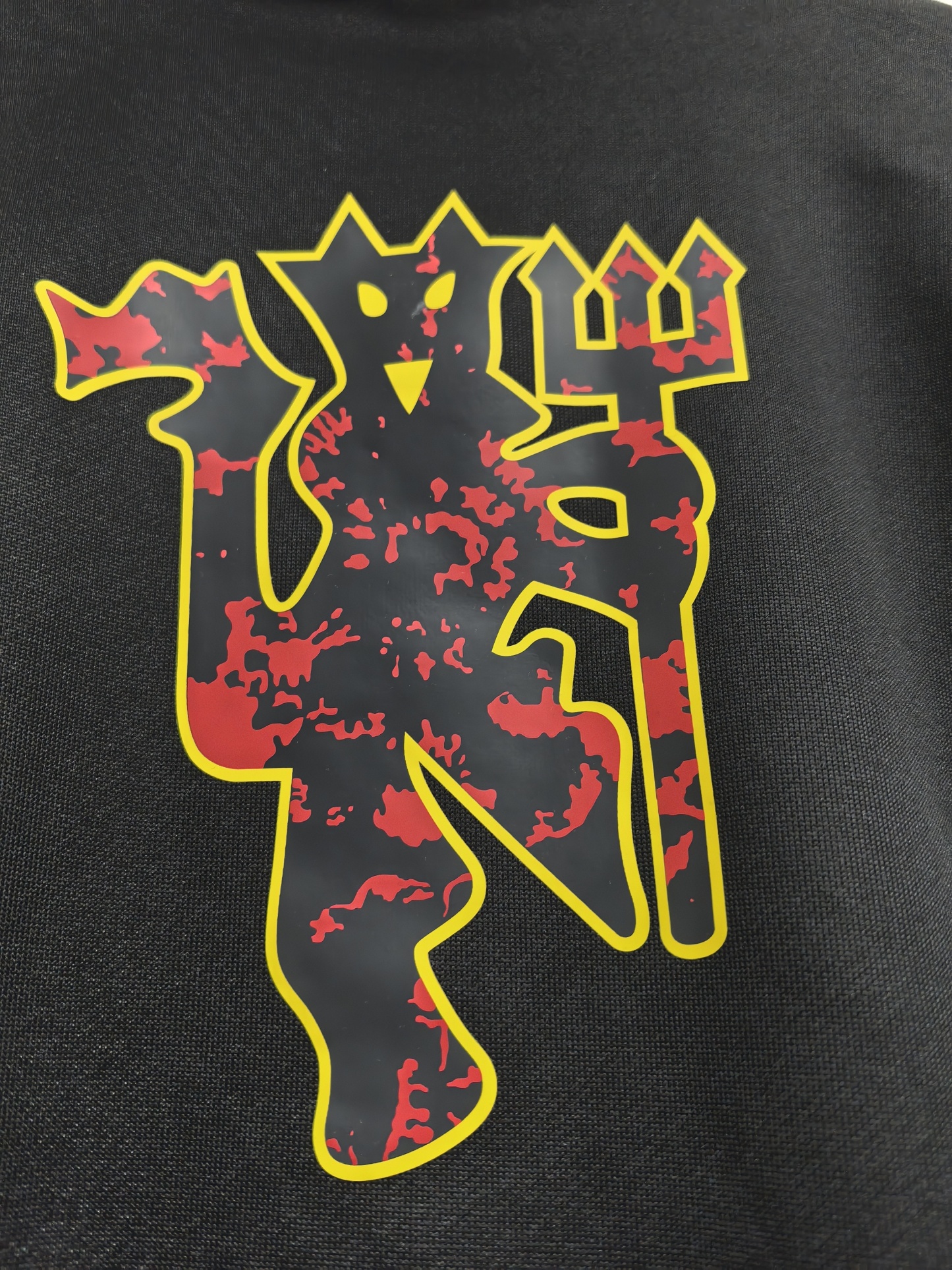 retro Manchester United M-U black-white thickened jacket S-XXL