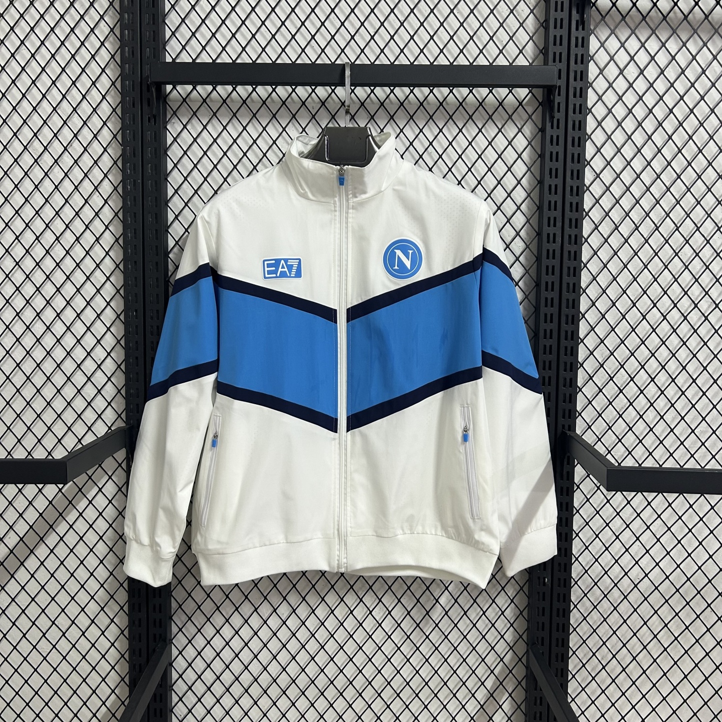 25/26 Windbreaker Napoli training white-blue Waterproof thickened version S-XXL
