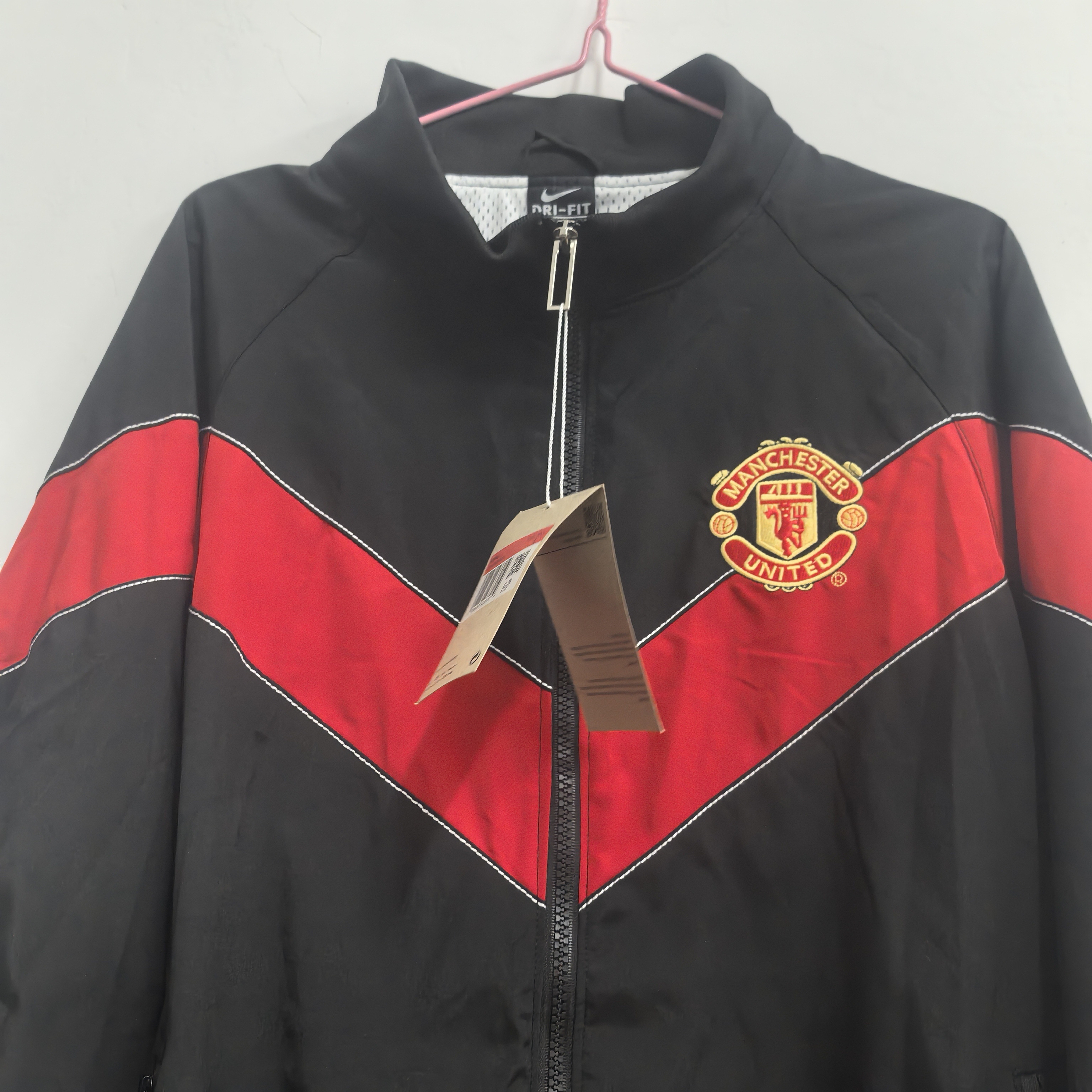 06/07 retro Manchester United M-U black waterproof thickened windbreak S-XXL