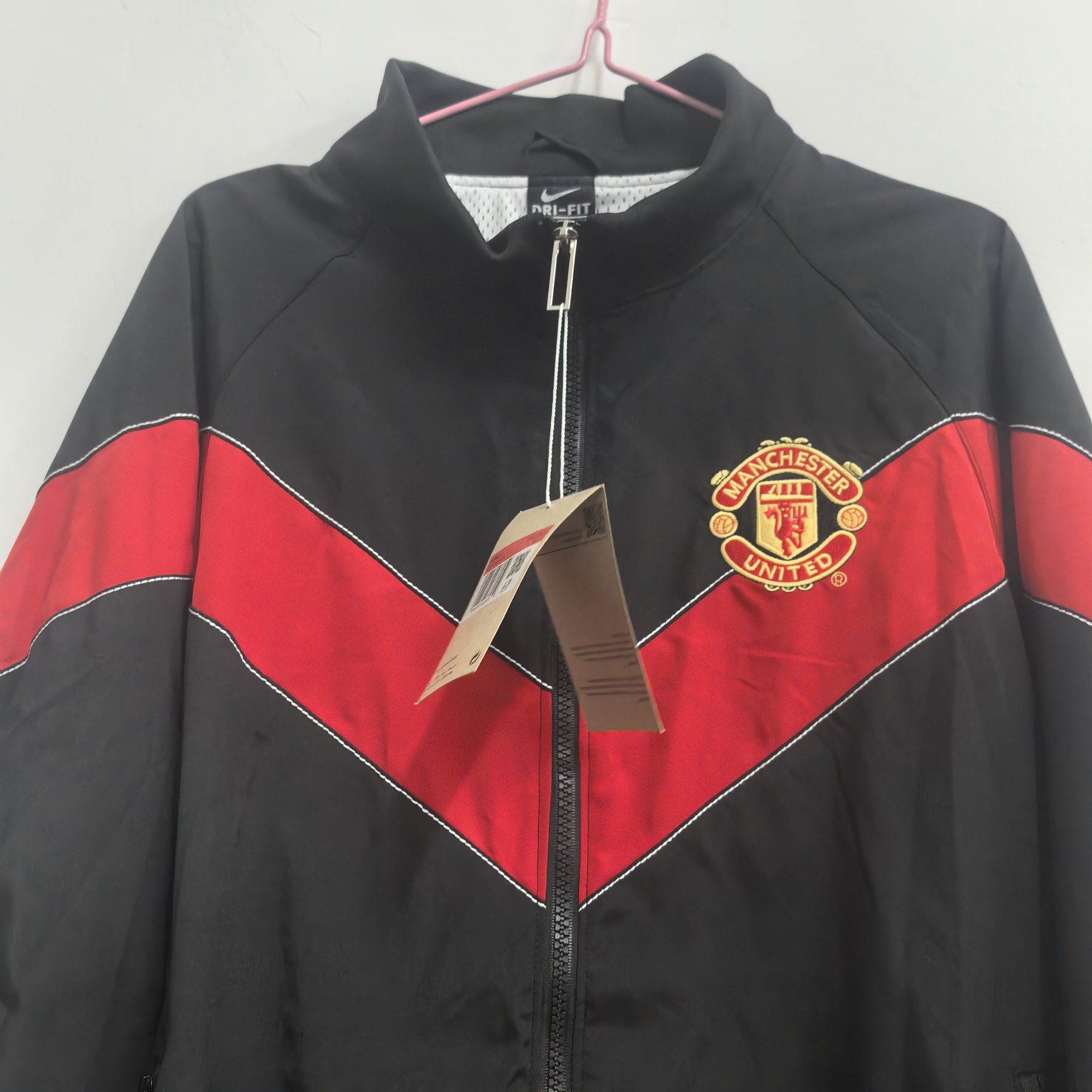 06/07 retro Manchester United M-U black waterproof thickened windbreak S-XXL