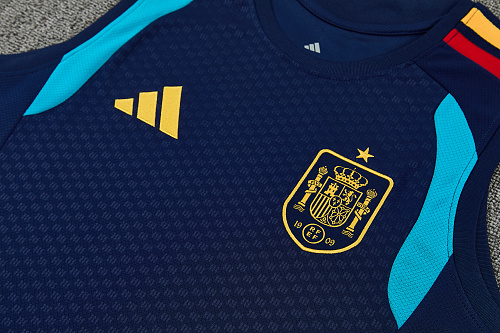 2026 Spain royal blue vest training suit S-XXL
