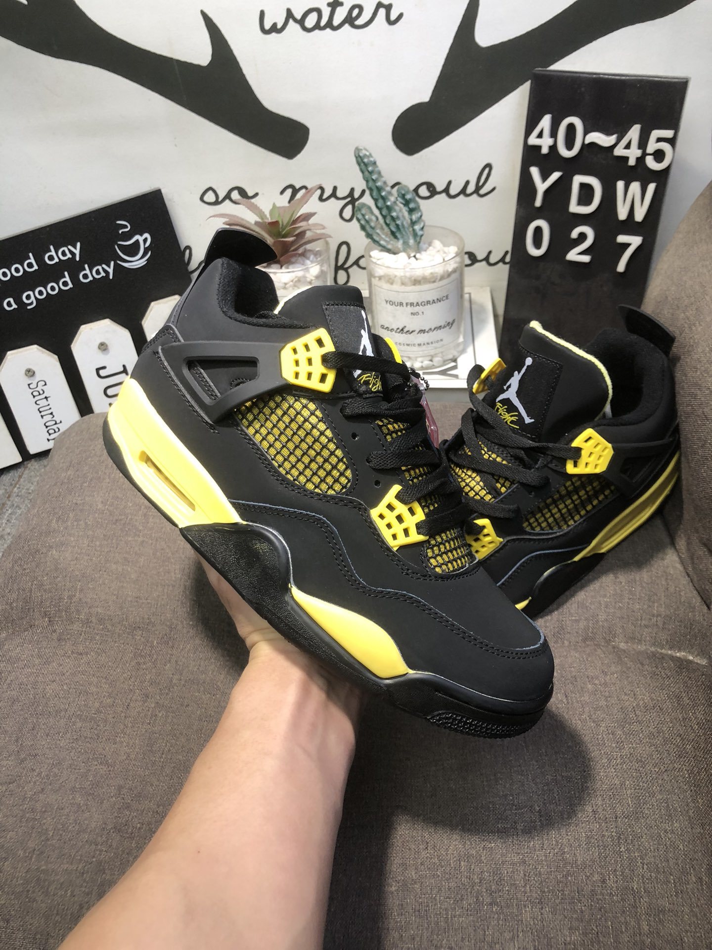 Nike Air Jordan 4 Low reteo black shoes size 39-45