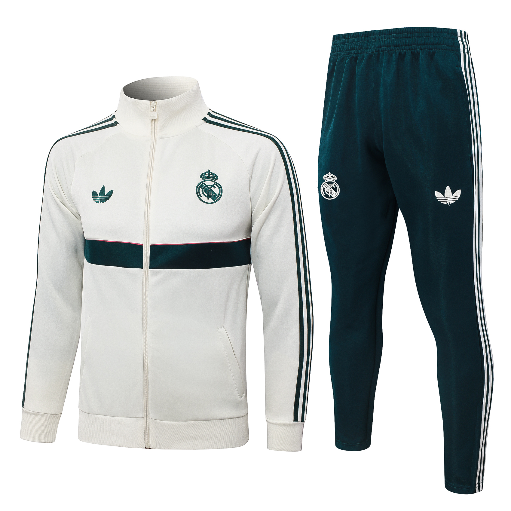 26/27 re@l Medrid Dark Beige (with dark green) Full-Zip Jacket Suit