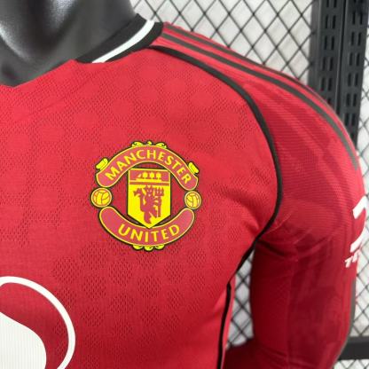 25/26 Manchester United M-U Home Long Sleeve Player Version S-3XL