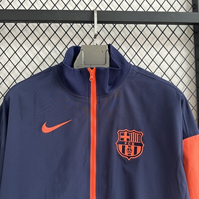 25/26 Windbreaker Barcelona training Royal Blue-Orange Waterproof version S-XXL