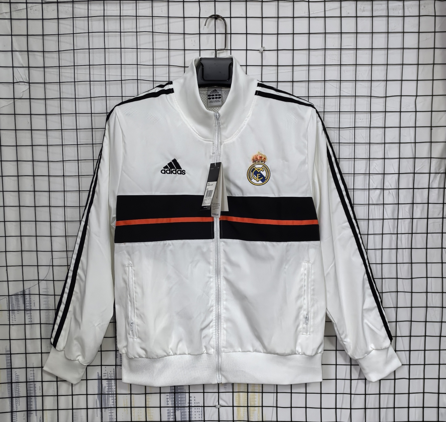 13/14 Windbreaker real M@drid training white Waterproof thickened retro version S-XXL