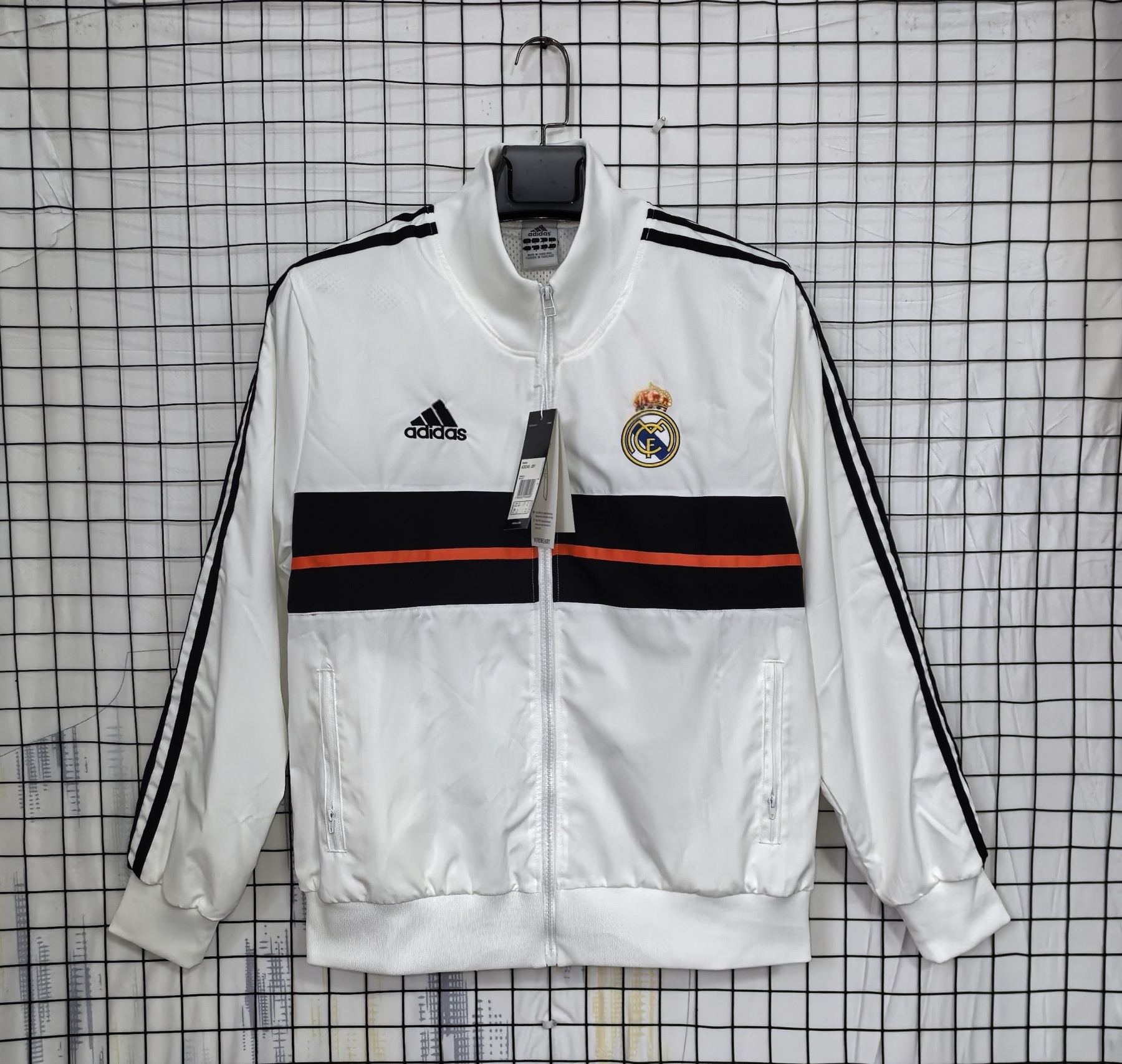 13/14 Windbreaker real M@drid training white Waterproof thickened retro version S-XXL