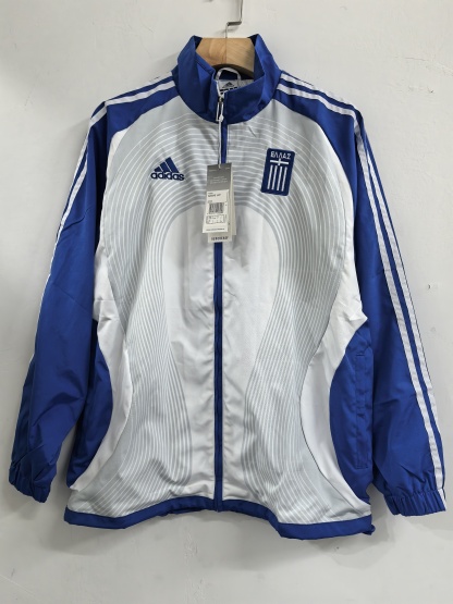 06/07 retro Windbreaker Greece training white-blue Waterproof thickened version S-XXL