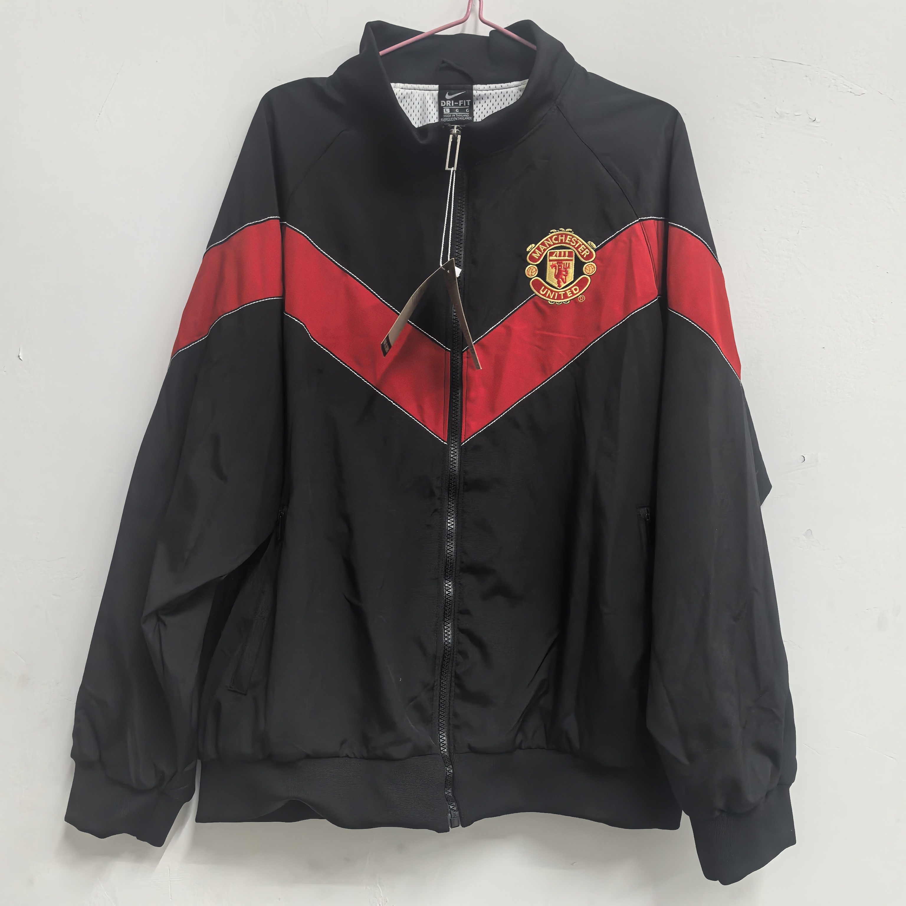 06/07 retro Manchester United M-U black waterproof thickened windbreak S-XXL