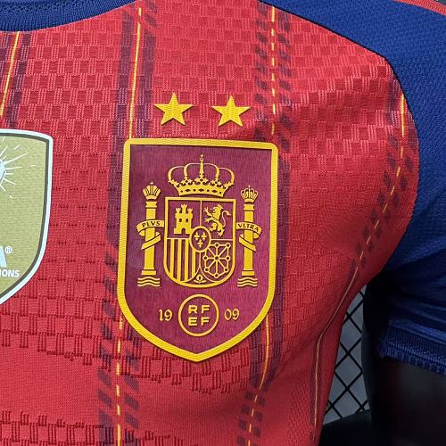 2026 Spain Home two star with champion patch player version S-4XL