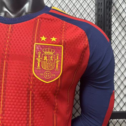 2026 Spain Home two star long sleeve player version S-4XL