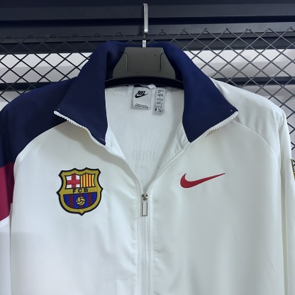 25/26 Windbreaker Barcelona training white Waterproof thickened version S-XXL