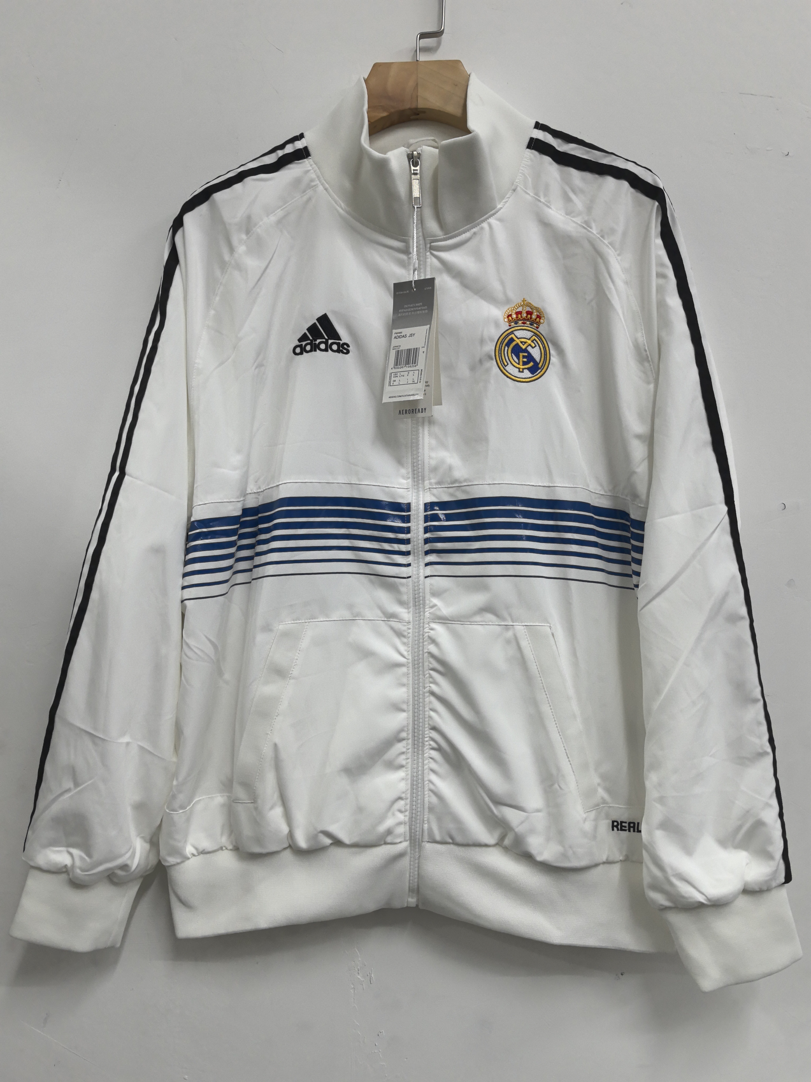 12/13 Windbreaker real M@drid training white Waterproof thickened retro version S-XXL