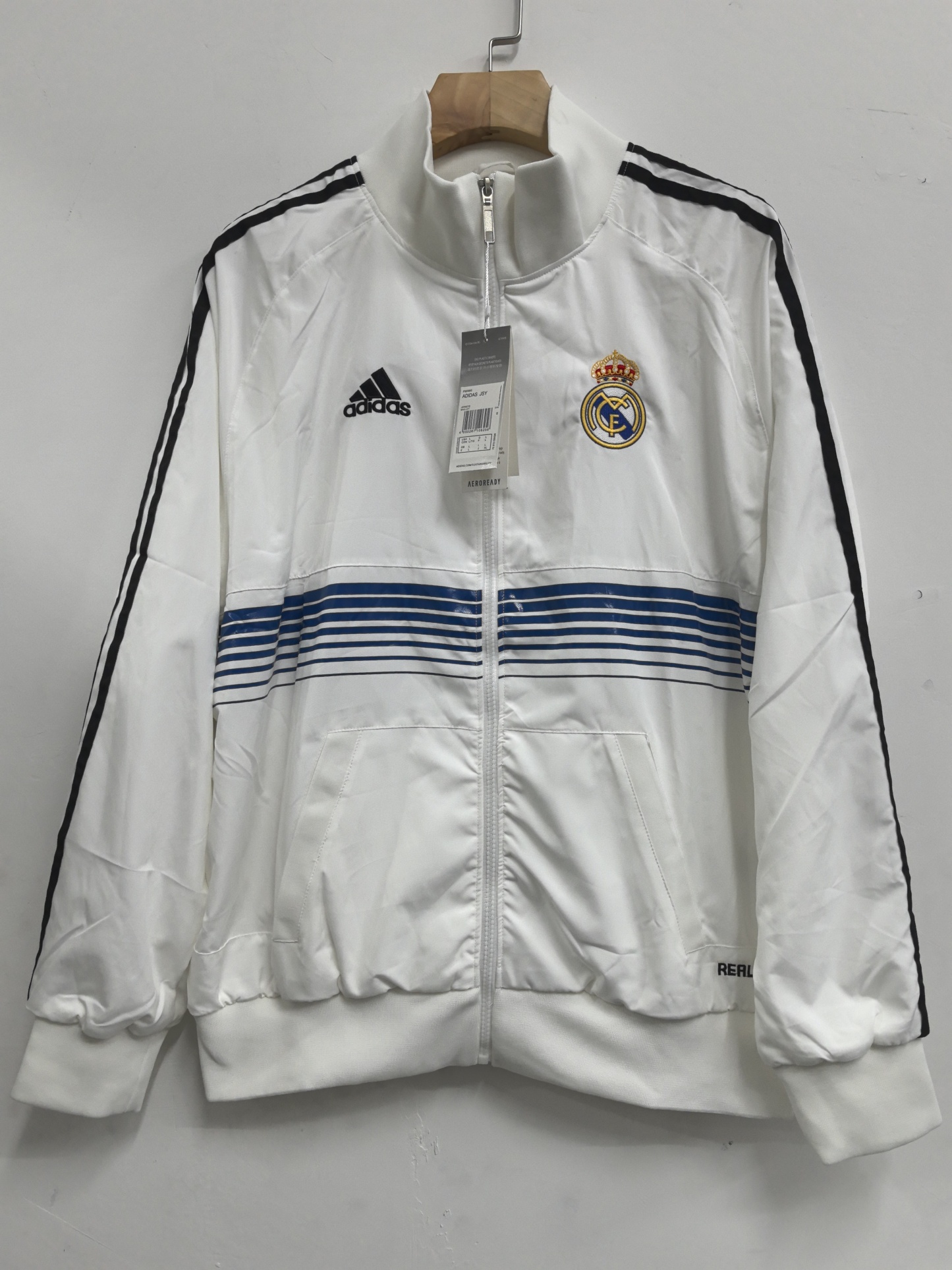12/13 Windbreaker real M@drid training white Waterproof thickened retro version S-XXL