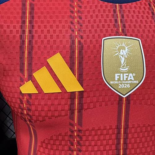 2026 Spain Home two star with champion patch player version S-4XL