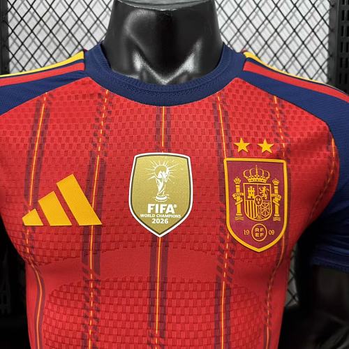 2026 Spain Home two star with champion patch player version S-4XL