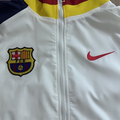 25/26 Windbreaker Barcelona training white Waterproof thickened version S-XXL