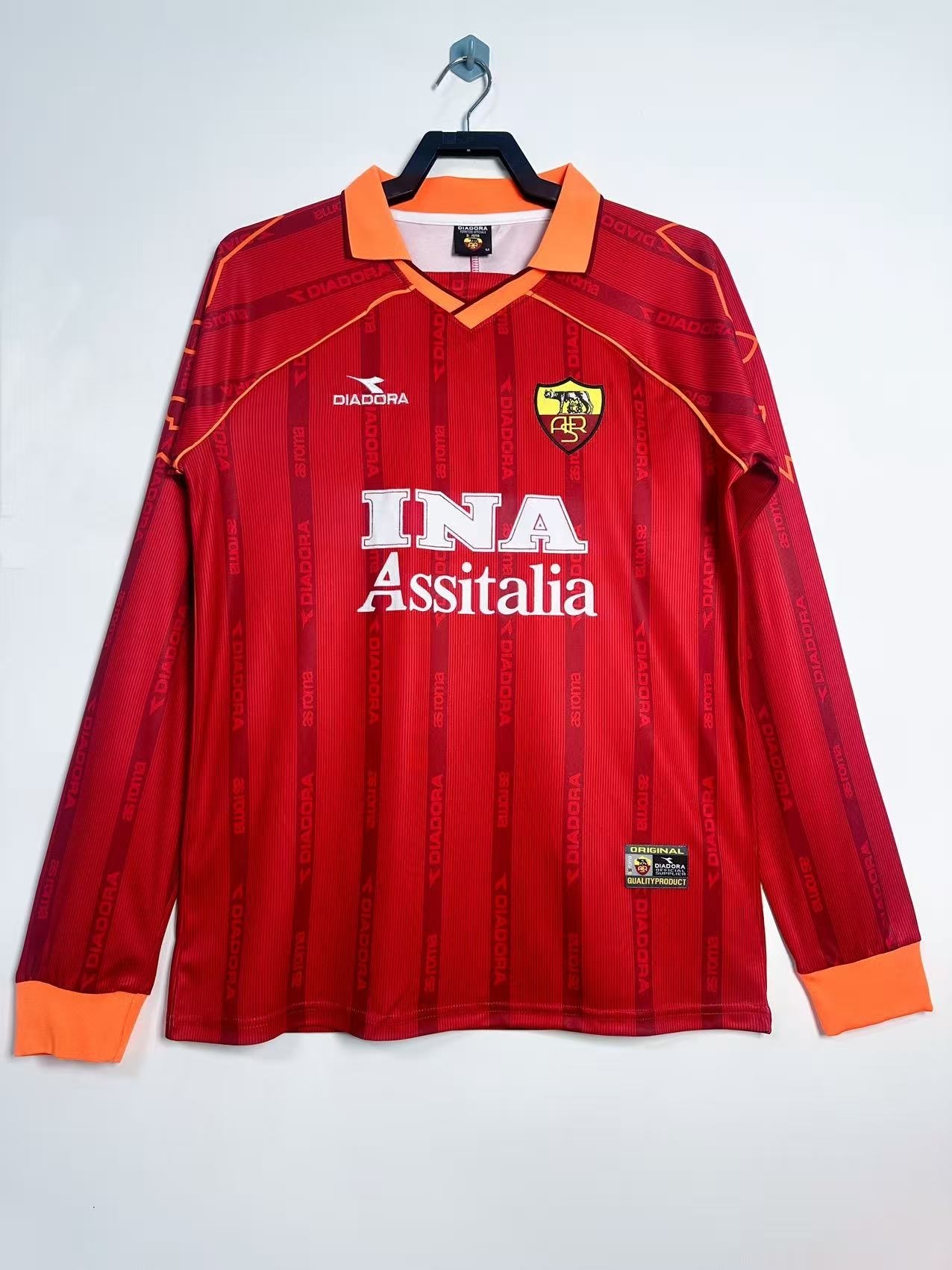 99/00 Roma home long sleeve retro version S-XXL