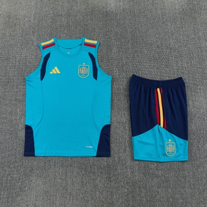 2026 Spain blue vest training suit S-XXL