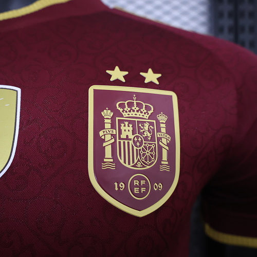 2026 Spain red two star with champion patch player version S-3XL