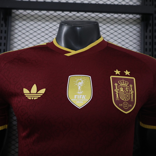 2026 Spain red two star with champion patch player version S-3XL