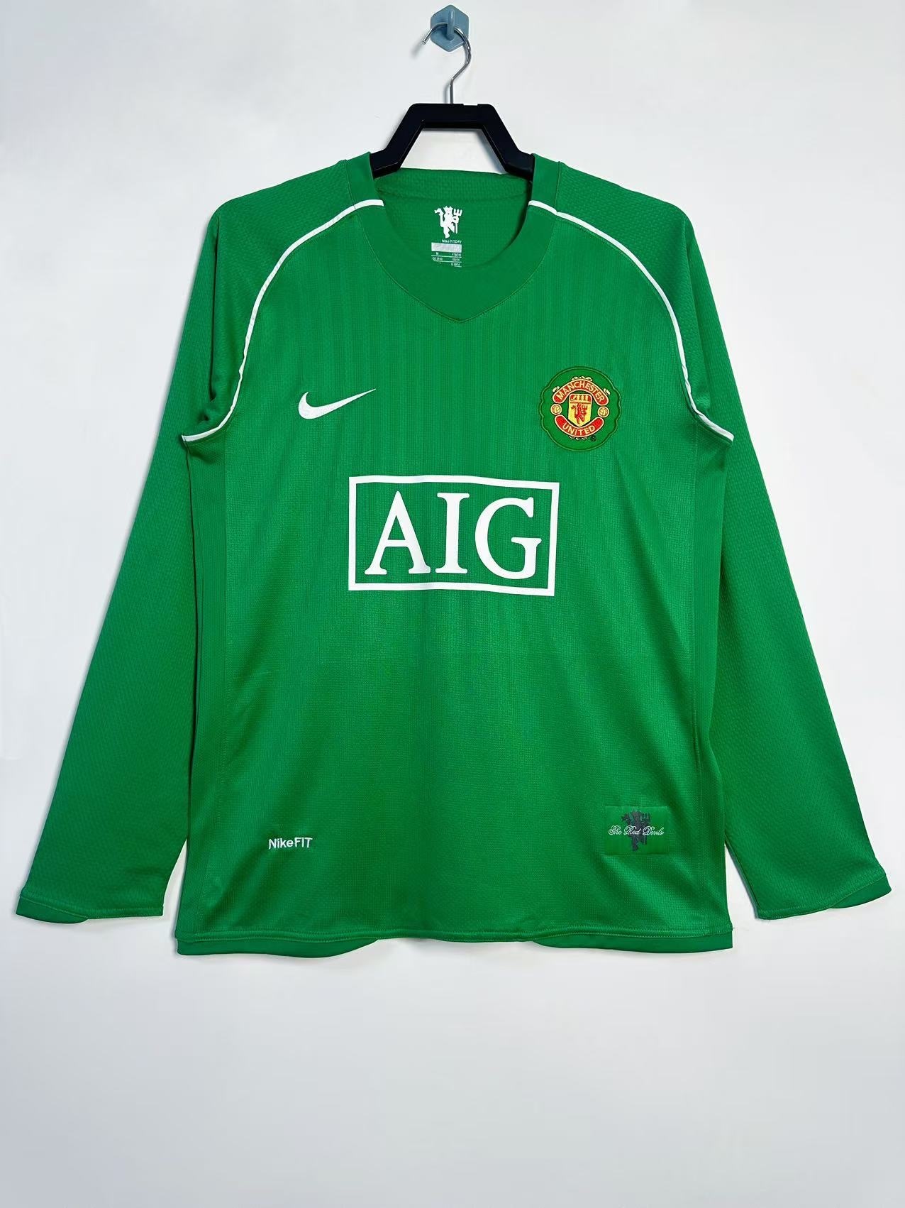07/08 Manchester United M-U goalkeeper green long sleeve Retro Version S-XXL