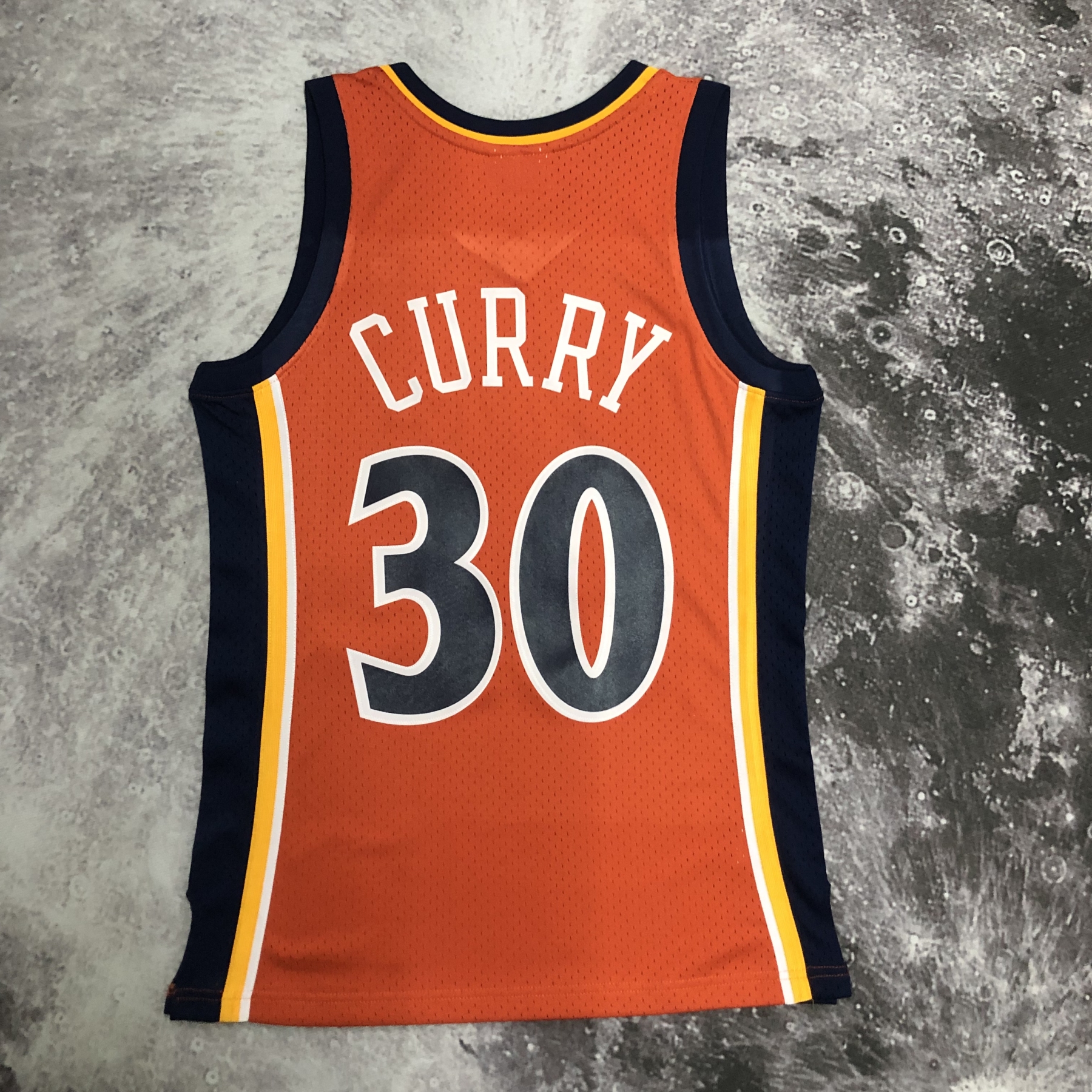 MN Heat Pressed Retro Jersey: SW Warriors 09/10 Orange No.30 Curry