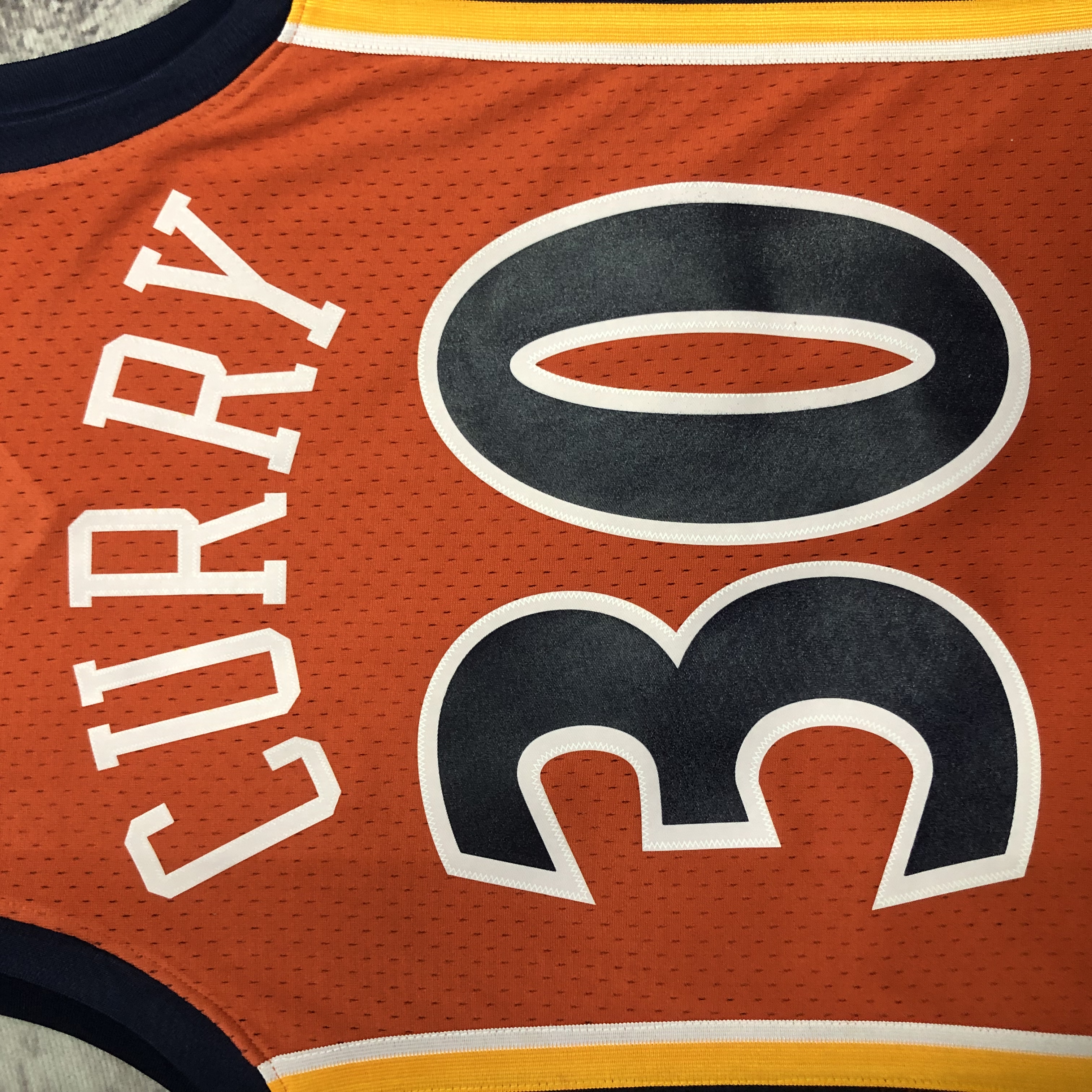 MN Heat Pressed Retro Jersey: SW Warriors 09/10 Orange No.30 Curry
