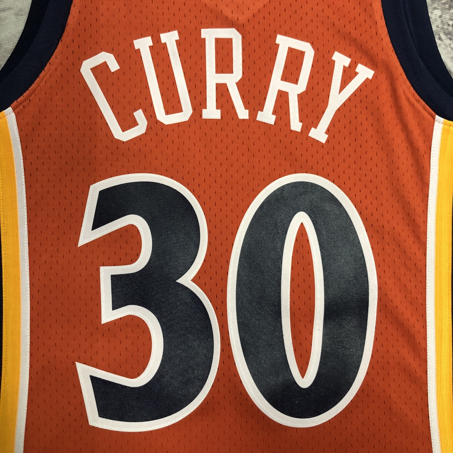 MN Heat Pressed Retro Jersey: SW Warriors 09/10 Orange No.30 Curry