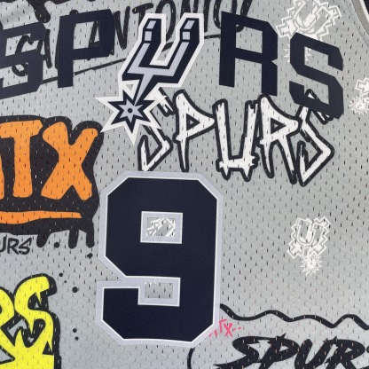 MN Heat Pressed Vintage Jersey: SW Spurs 02/03 Graffiti No.9 Parker