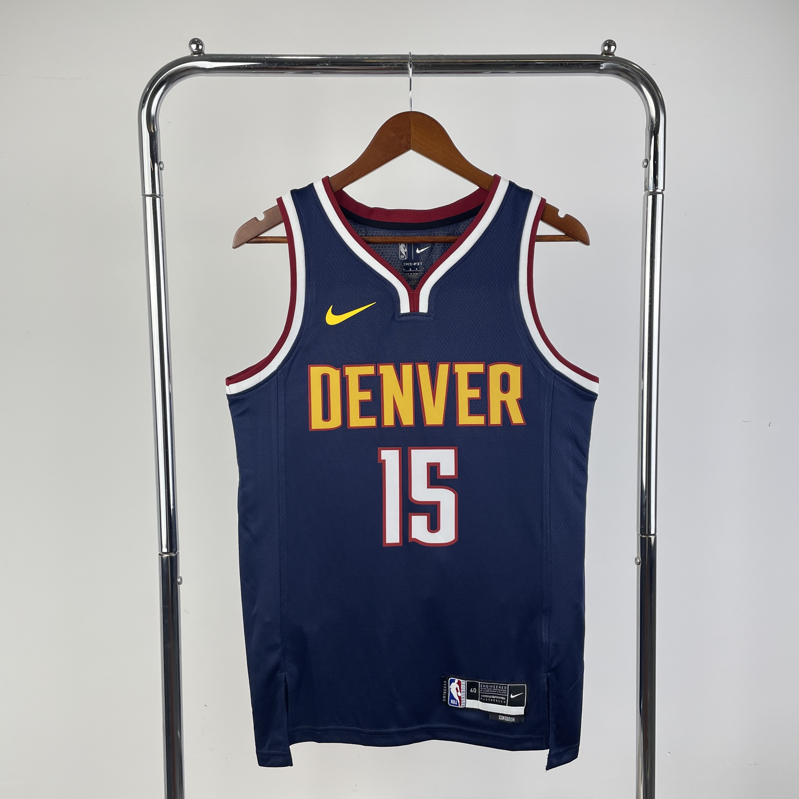 2023 NBA Denver Nuggets Navy blue Heat pressed version jersey S-XXL