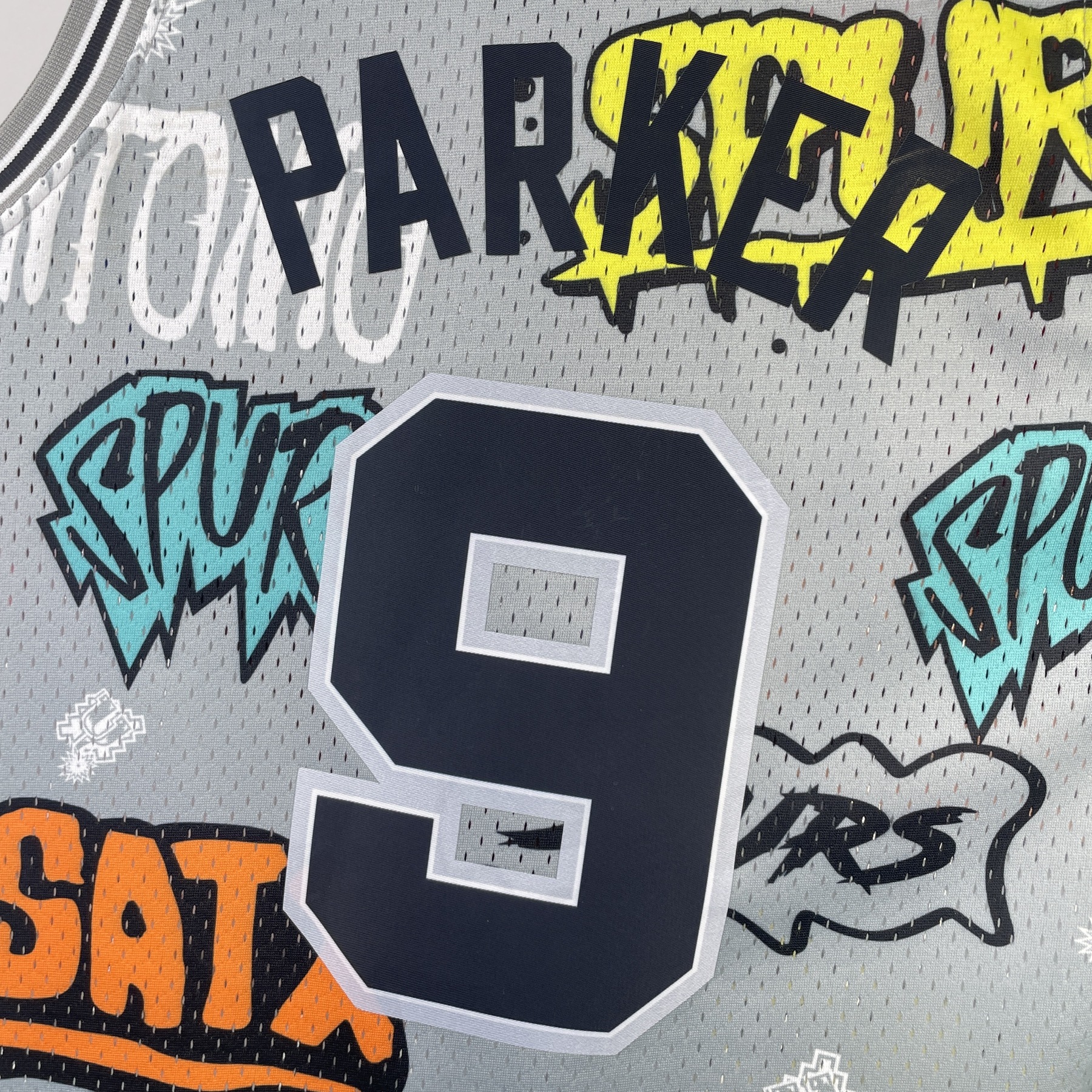 MN Heat Pressed Vintage Jersey: SW Spurs 02/03 Graffiti No.9 Parker