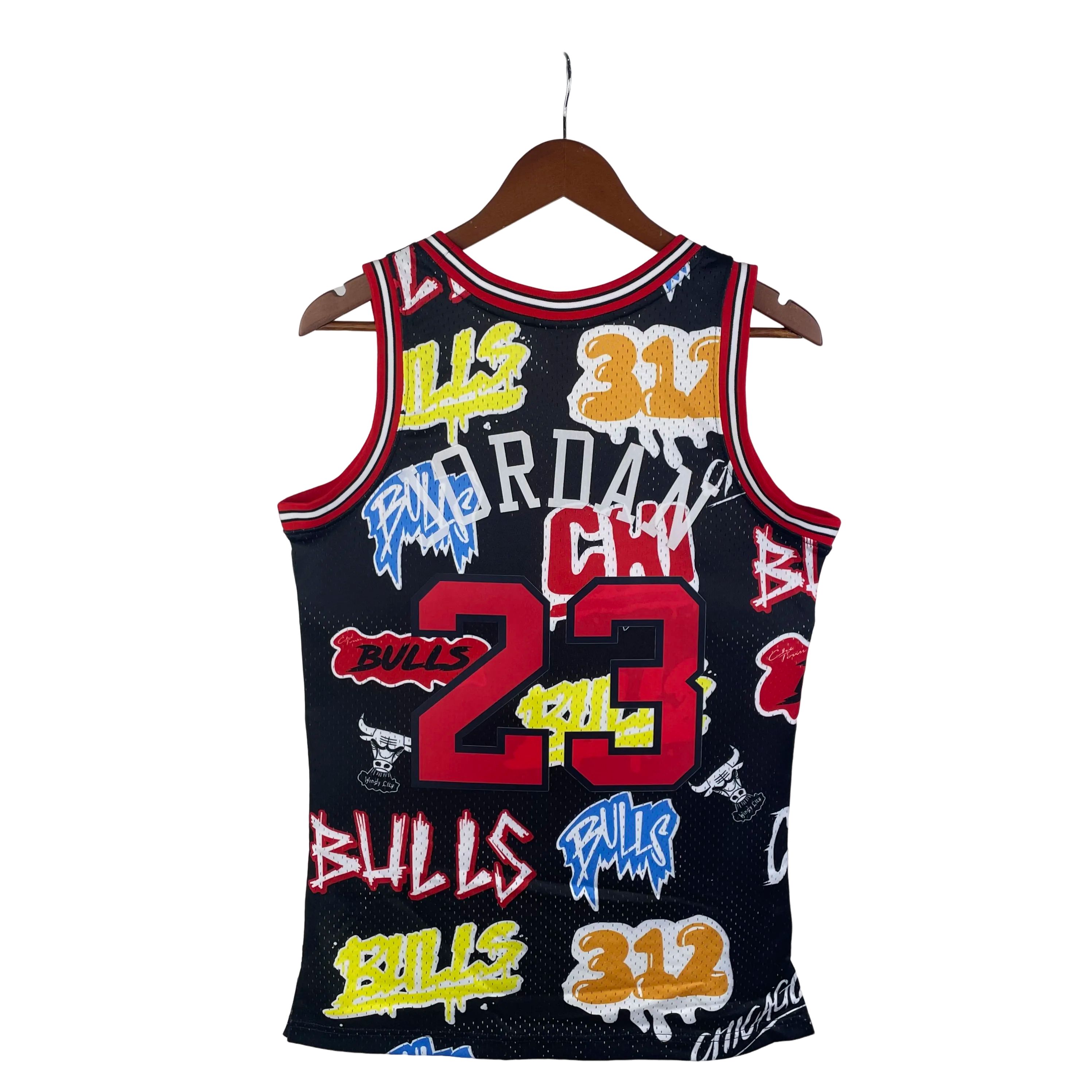 MN Heat Pressed Vintage Jersey: SW Bulls 97/98 Graffiti No.23 Jordan