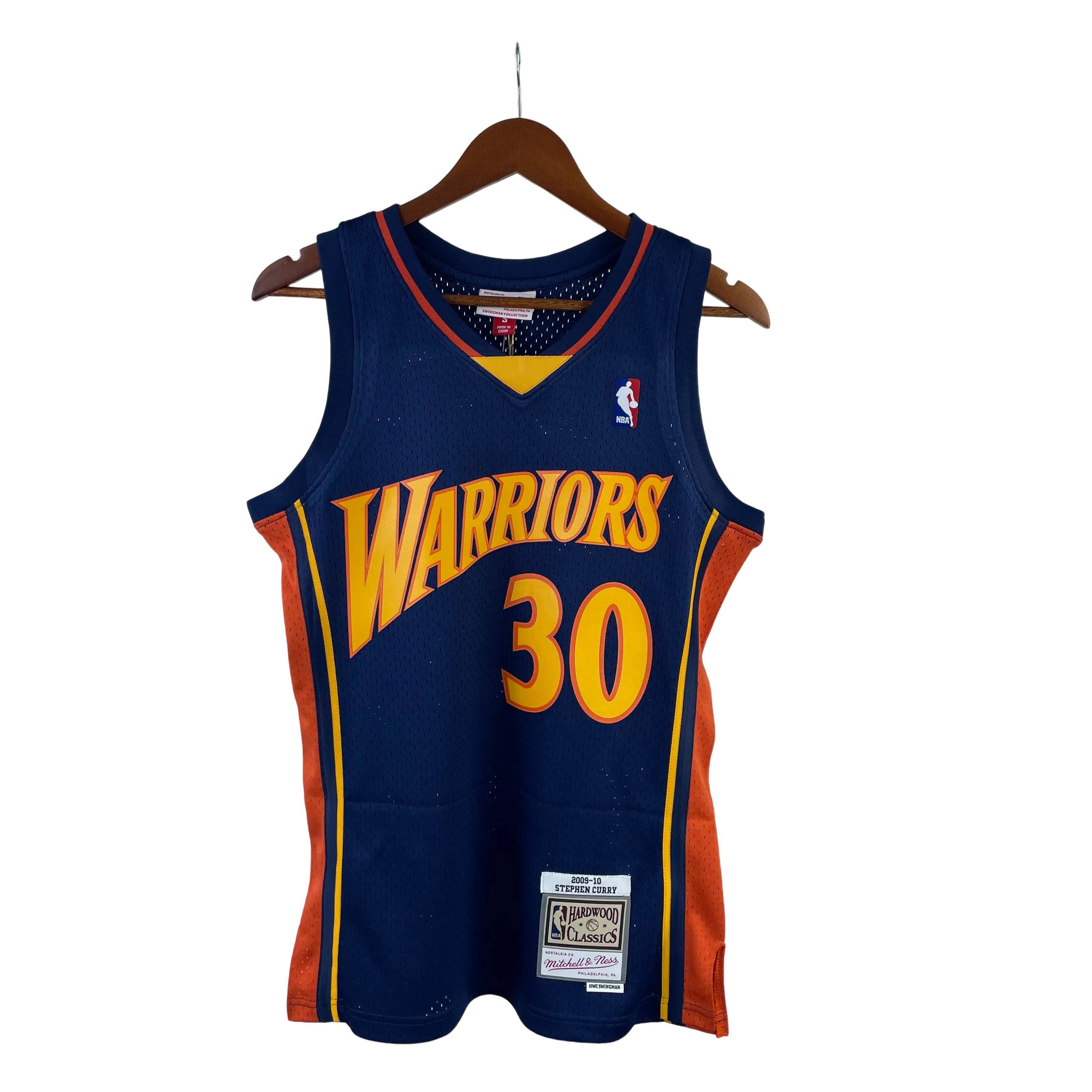MN Heat Pressed Retro Jersey: SW Warriors 09/10 Dark Blue No.30 Curry