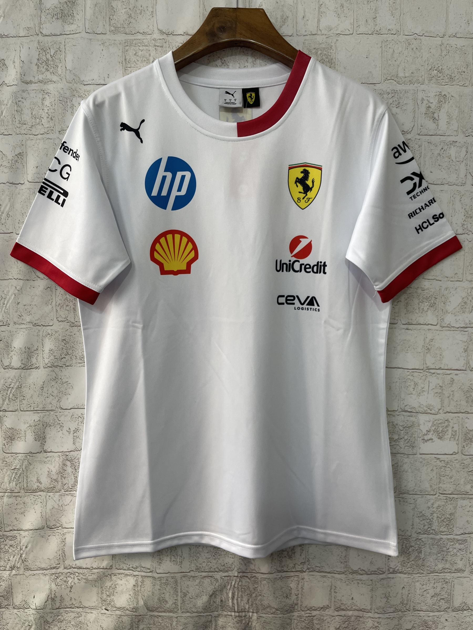2025 Ferrari F1 white jersey