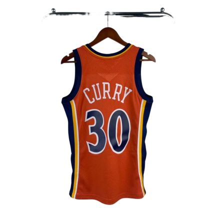MN Heat Pressed Retro Jersey: SW Warriors 09/10 Orange No.30 Curry