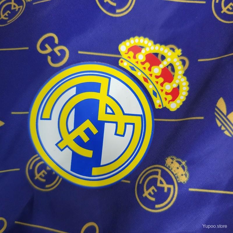 23-24 Real MadridxGUCC| Navy Windbreaker