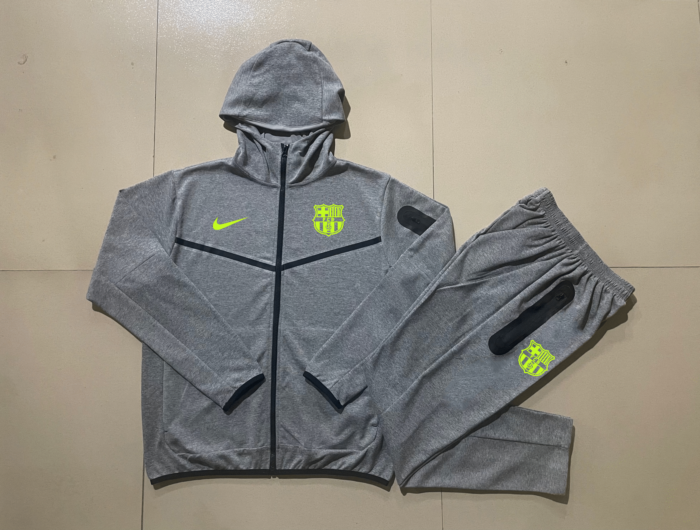 24/25 Barcelona grey with green logo training jacket with hat S-XXL