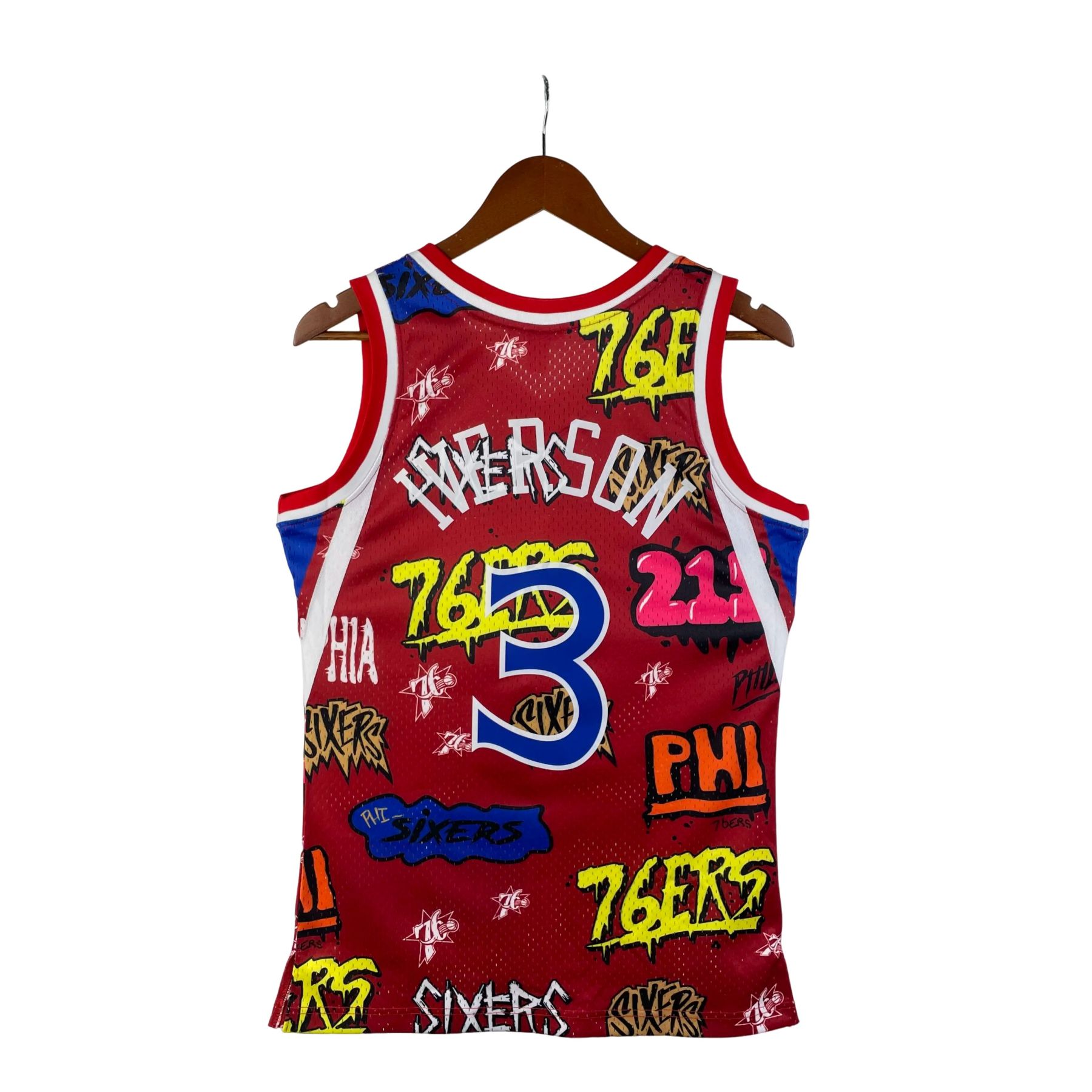 MN Heat Pressed Vintage Jersey: SW 76ers 96/97 Graffiti No.3 Everson
