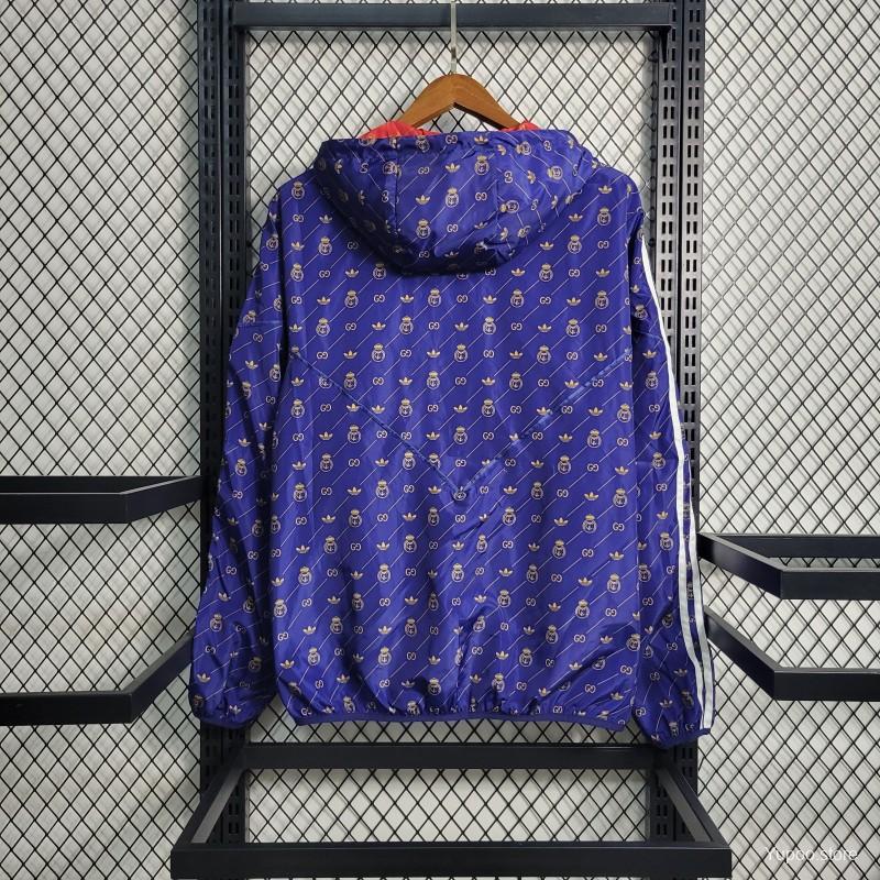 23-24 Real MadridxGUCC| Navy Windbreaker