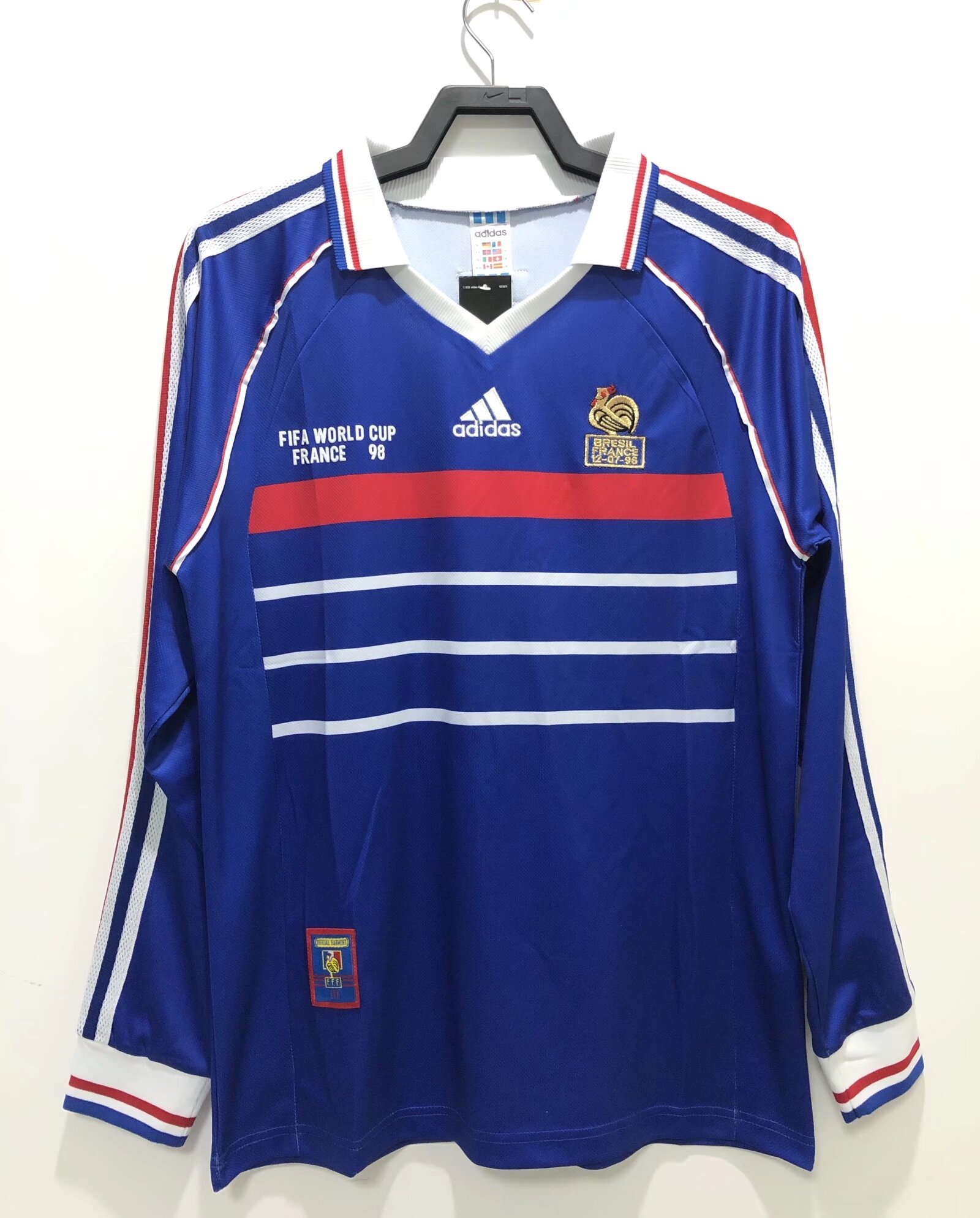 1998 France home long sleeve retro S-XXL